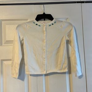 Girls Janie and Jack Cream/White Button Down Sweater Size 6